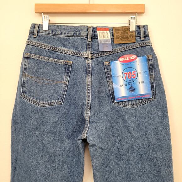 Bugle Boy Jeans Women's 12 Blue Denim Vintage 90s Rigid 100% Cotton High Rise - Picture 5 of 13